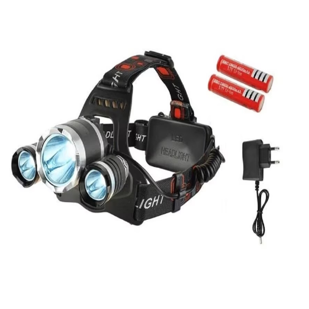 BR3 Fejlámpa 3 lámpás, akkumulátorral, töltővel (BBL) (1)