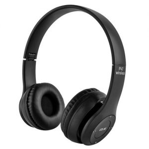 P47 Bluetooth-os akkus  fejhallgató headset MP3 lejátszó - fekete (BBV) - Image 5