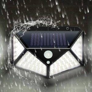 Mozgás- és szürkületérzékelős, 100 LED-es napelemes kültéri lámpa (BBL) - Image 5