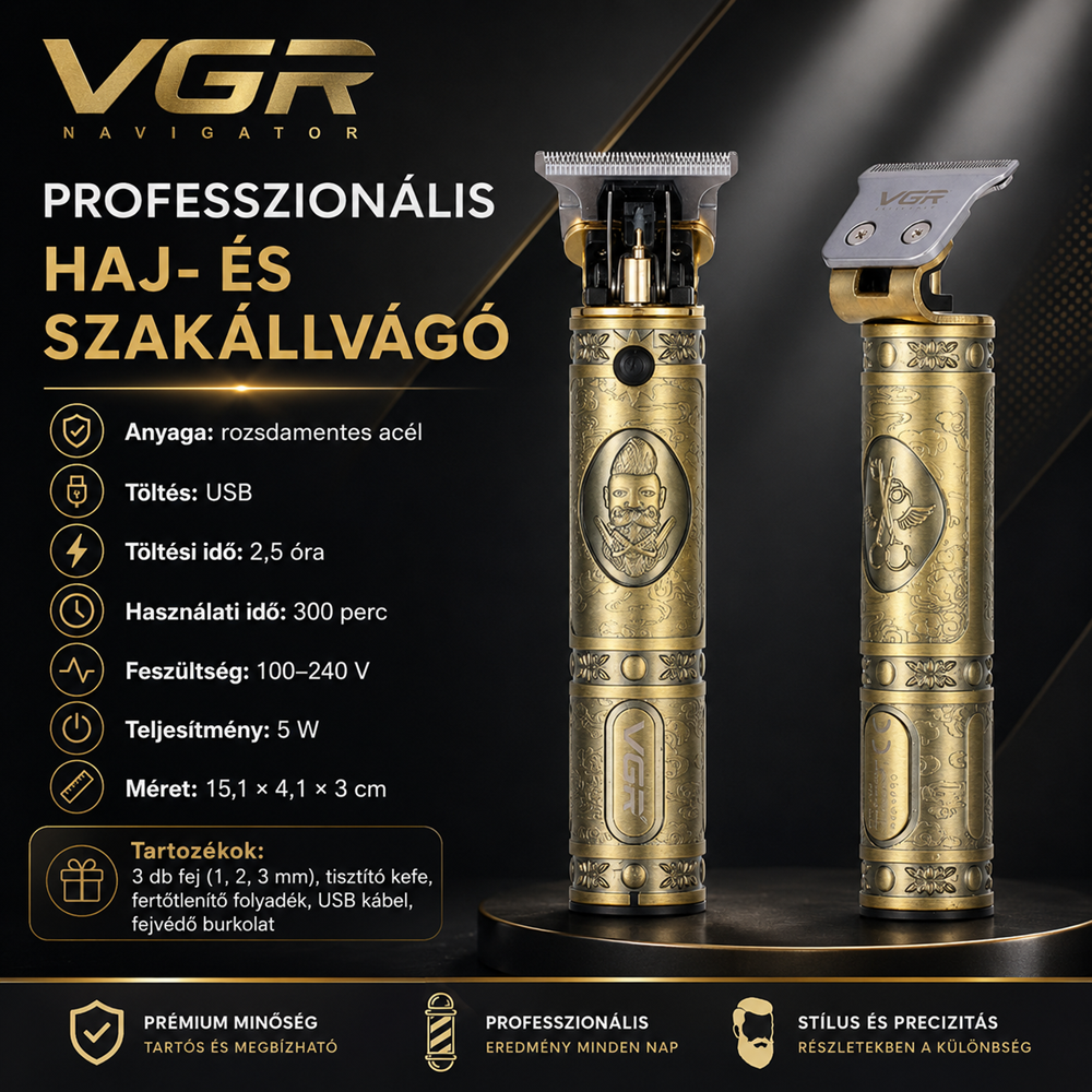 Gravírozott férfi hajvágó (VGR Retro T típusú) (BBV) (BBL) 5 (2)
