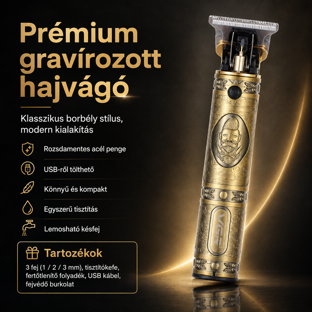 Gravírozott férfi hajvágó (VGR Retro T típusú) (BBV) (BBL) 6 (2)