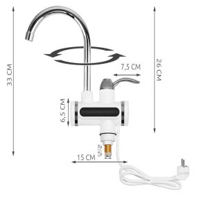 LED kijelzős vízmelegítő csaptelep - alsó csatlakozású (BBL) - 4. kép