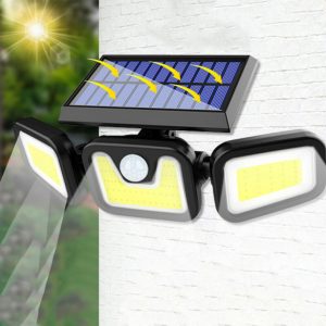 FL-1725B napelemes fali COB LED kültéri lámpa mozgásérzékelős 3 világító egységgel (BBV) - 4. kép