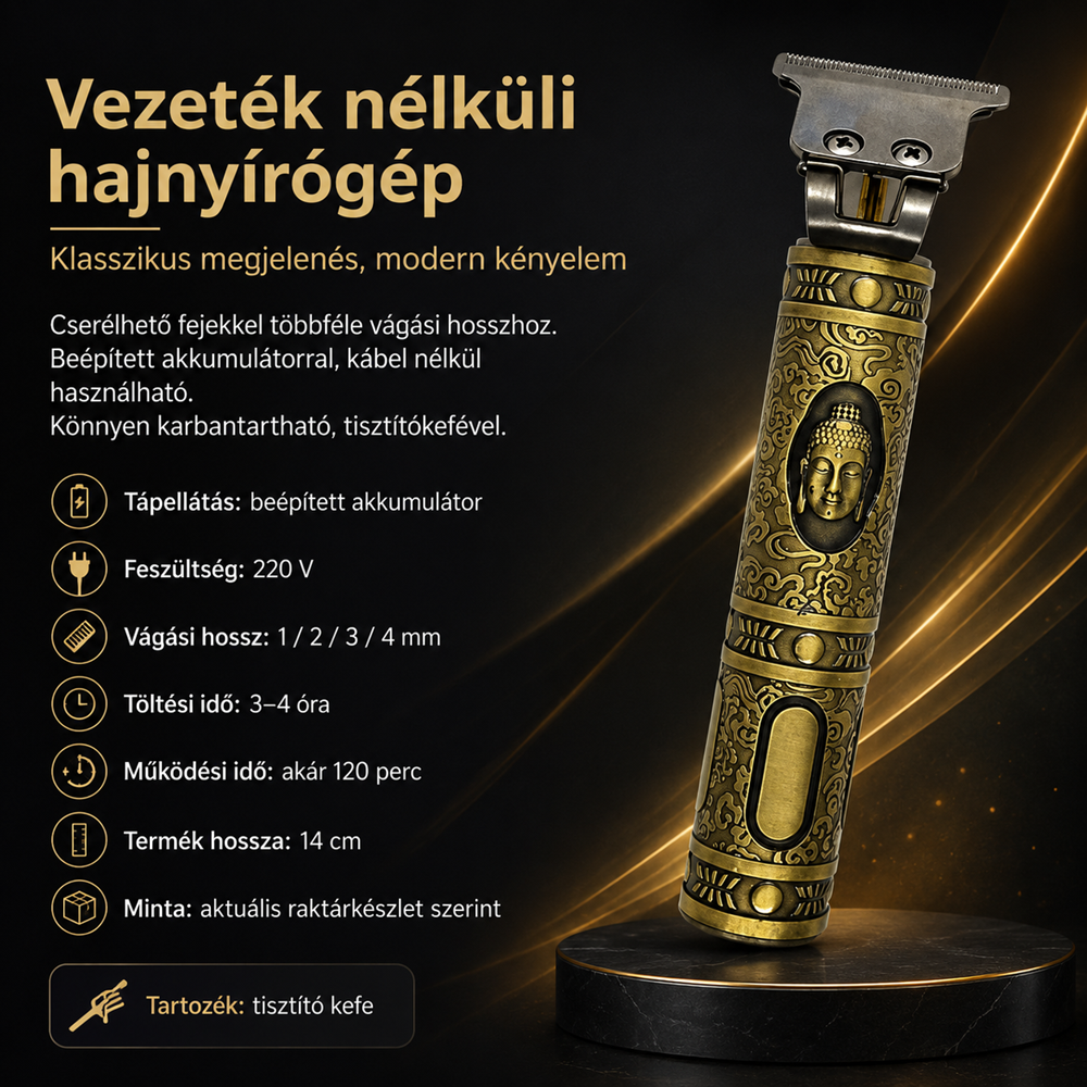 Titánium pengés hajnyíró és hajformázó cserélhető fejekkel YT-08 (BBV) (BBL) 4 (2)