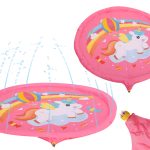 Unikornisos szökőkút szőnyeg gyerekeknek, pancsolójáték