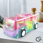 Világító és zenélő játék autóbusz átlátszó műanyagból 2