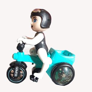 Egykerekező biciklis fiú - pörgő, forgó, zenélő, 3D világító kerékpáros figura (BBJ) - 4. kép