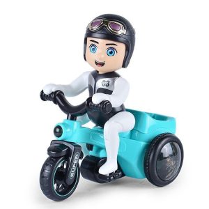 Egykerekező biciklis fiú - pörgő, forgó, zenélő, 3D világító kerékpáros figura (BBJ) - 7. kép