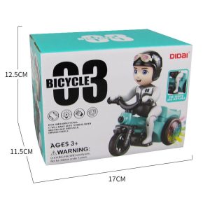 Egykerekező biciklis fiú - pörgő, forgó, zenélő, 3D világító kerékpáros figura (BBJ) - 8. kép
