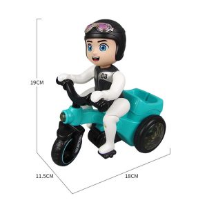 Egykerekező biciklis fiú - pörgő, forgó, zenélő, 3D világító kerékpáros figura (BBJ) - 6. kép