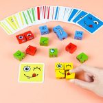 Készségfejlesztő fa kirakó arckifejezésekkel – emoji fejlesztő játék (6)