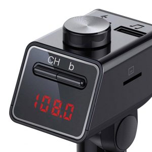 LCD kijelzős autós Bluetooth FM transzmitter - zenelejátszó, kihangosító és töltő Q18S (BBV) - Image 4
