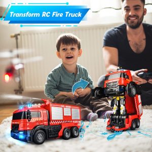 Távirányítós Transformers tűzoltóautó LED fényekkel és működő vízágyúval (BBJ) - 3. kép