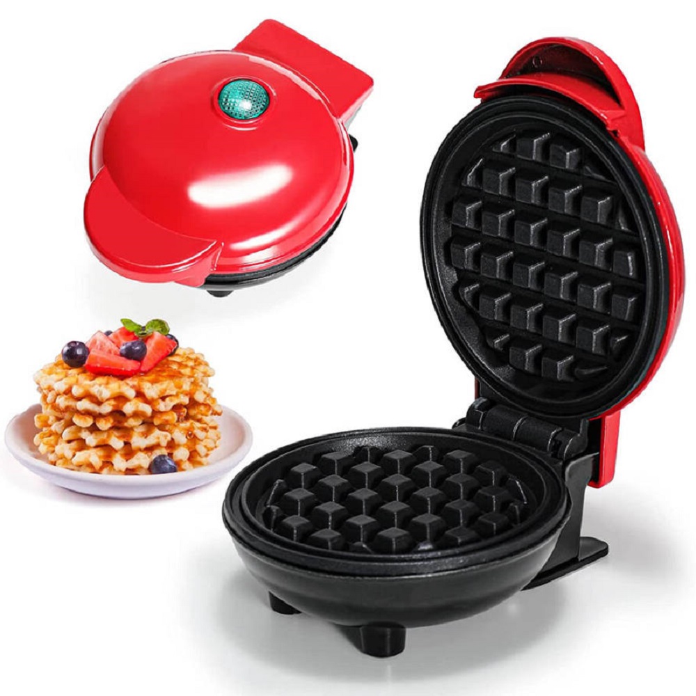 Retro mini gofri sütő tapadásmentes bevonattal, jelzőfénnyel, 350W – 11cm átmérő 1