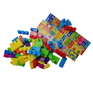 Maxi blocks 64 db-os óriás lego készlet felragasztható betűkkel és számokkal - 1,5 éves kortól (BBJ) - 5. kép