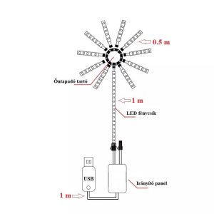 Telefonról vezérelhető, Bluetooth LED dekorvilágítás tüzijáték mintával (BBV) (BBKM) - 8. kép