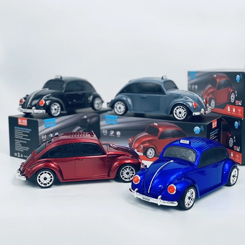 Volkswagen Bogár alakú bluetooth hangszóró és rádió – zenélő retro taxi guruló kerekekkel- 23 cm 22