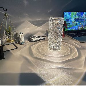 Érintésvezérelt vezeték nélküli henger alakú asztali lámpa USB porttal - kristály éjszakai fény, színes hangulatvilágítás (BBJ) - 3. kép