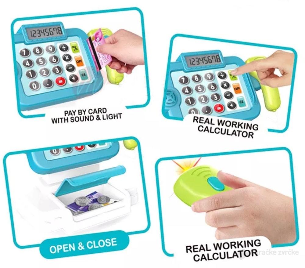 14 részes játék pénztárgép digitális kijelzővel és játék pénzzel (BBJ) (2)