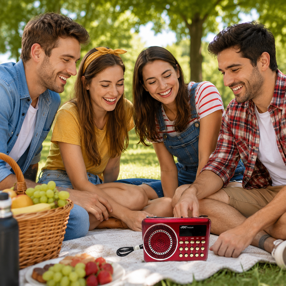 Klasszikus mini hordozható JOC FM rádió és zenelejátszó – USB+SD kártya bemenettel (BBL) 2 (2)