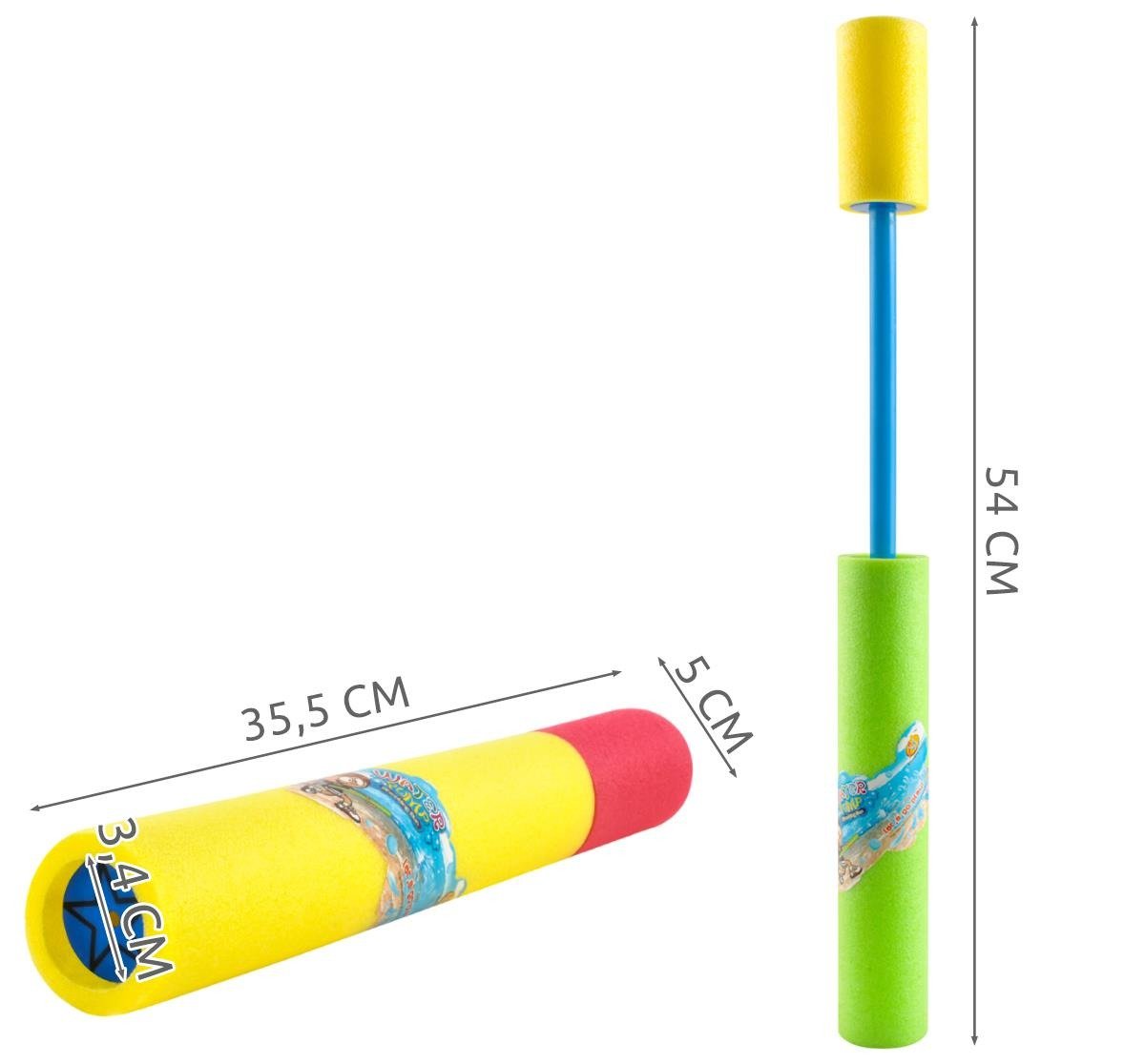 Puha, könnyű habszivacsból készült vízipisztoly gyerekeknek, 10 m-es vízsugár – 35cm x 5cm, többszínű (BB-7281) (3)