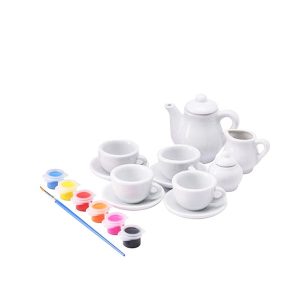 15 db-os 2in1 kifesthető porcelán teás készlet gyerekeknek - kreatív játék és babakonyha felszerelés (BBJ) - 7. kép