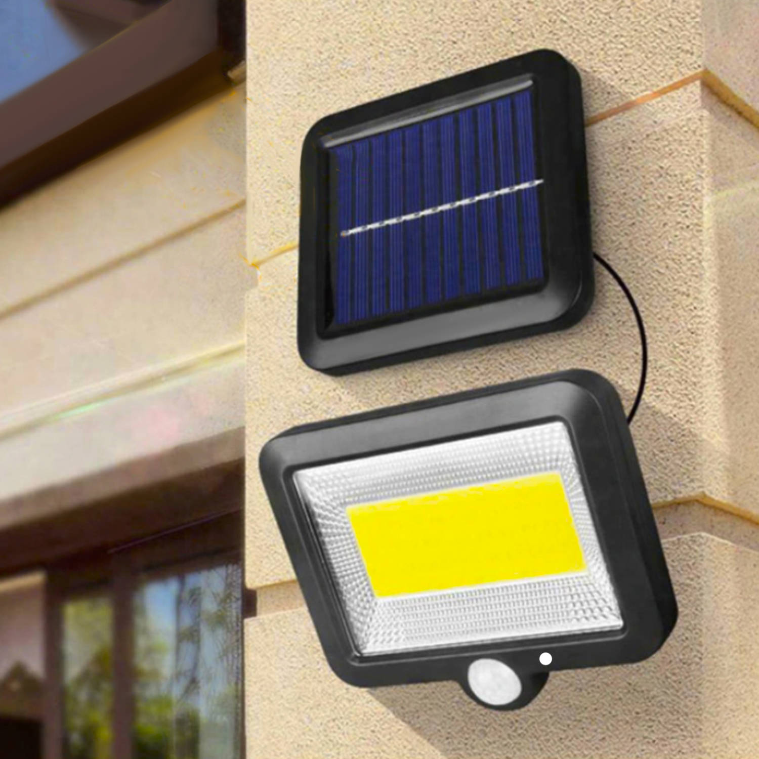 100 LED-es szürkület- és mozgásérzékelős, kültéri szolár lámpa (BB-10719) (12)