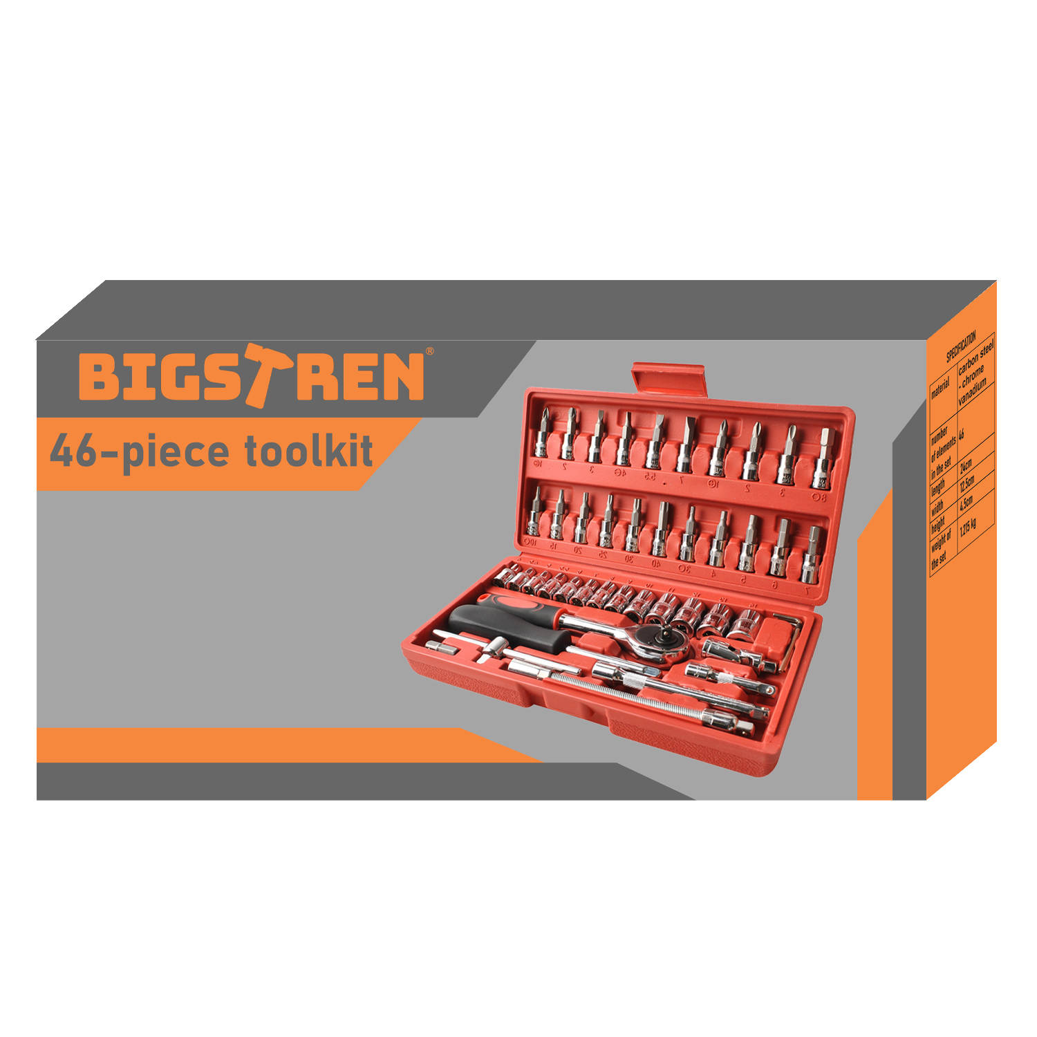 46 részes dugókulcs készlet praktikus tárolódobozban (BB-8630) (3)