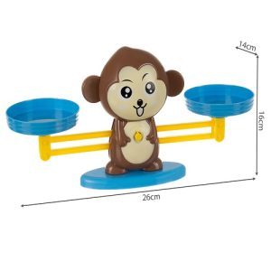 Interaktív, oktató és készségfejlesztő matematikai majom figurás mérleg játék - figurákkal, kártyákkal, számokkal (BBJ) - 4. kép