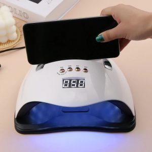 SUN Y9 UV LED professzionális műkörmös lámpa telefontartóval, beépített mozgásérzékelővel és hordozófüllel - 192W (BBV) - 6. kép
