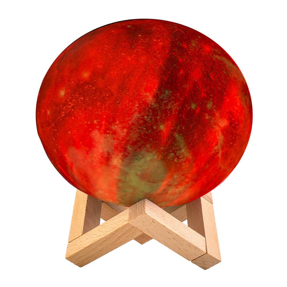 3D LED-es hangulat lámpa – Hold alakú éjjeli fény stílusos fa talppal -16 különböző színben és 4 világítási móddal (BB-9510) (4)