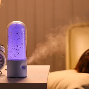Ultrahangos USB aroma diffúzor csillag mintával - 3in1 aromaterápiás készülék, párásító és nyugtató hatású éjjeli fény (BBJH) - 3. kép