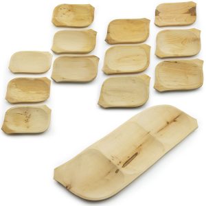 13 részes fatányér készlet - fából készült kínáló szett - 1 db 60 x 20 cm-es tál és 12 db tányér (BBE) (BBA) - Image 3