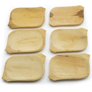 7 részes fatányér készlet - fából készült kínáló szett - 1 db 60 x 20 cm-es tál és 6 kisebb tányér (BBE) (BBA) - Image 4