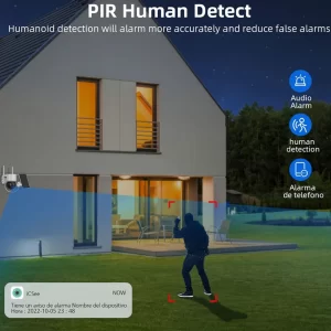 Időjárásálló, kültéri, Wifi biztonsági kamera rendszer napelemmel - vezeték és áramforrás nélkül működtethető okos térfigyelő kamera (FX) (BBV) (BBD) - Image 5