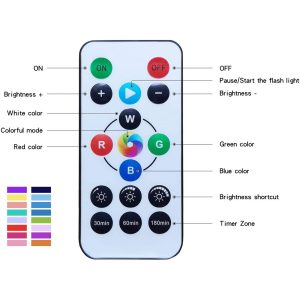 2 db-os mini RGB LED lámpa szett távirányítóval - kör alakú, színes hangulatvilágítás konyhába, hálószobába, nappaliba (BBV) - 5. kép