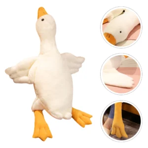 Aranyos plüss liba - pihe-puha tapintású, fehér játék liba - 90 cm (BBLPJ)(BBE) (BBJ) - 4. kép