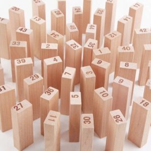 51 db-os, fából készült jenga - szórakoztató és készségfejlesztő toronyépítő társasjáték (BBMJ) - Image 4