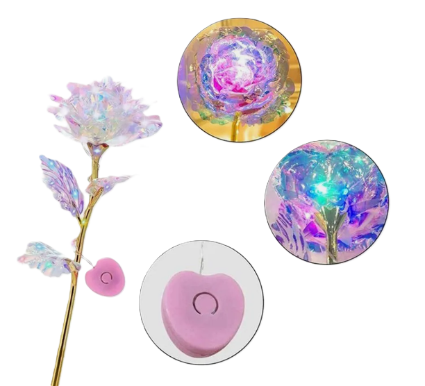 Aranyozott LED-es örök rózsa díszdobozban – kiváló ajándék nőknek 8