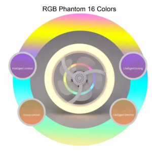 E27 LED mennyezeti ventilátor izzólámpa,  távirányítóval szabályozható - RGB  (THM) - 3. kép