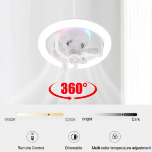 E27 LED mennyezeti ventilátor izzólámpa,  távirányítóval szabályozható - RGB  (THM) - 6. kép