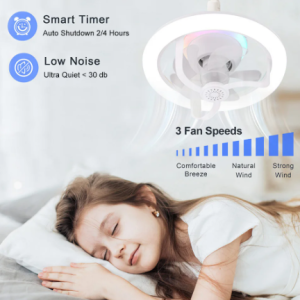 E27 LED mennyezeti ventilátor izzólámpa,  távirányítóval szabályozható - RGB  (THM) - 9. kép