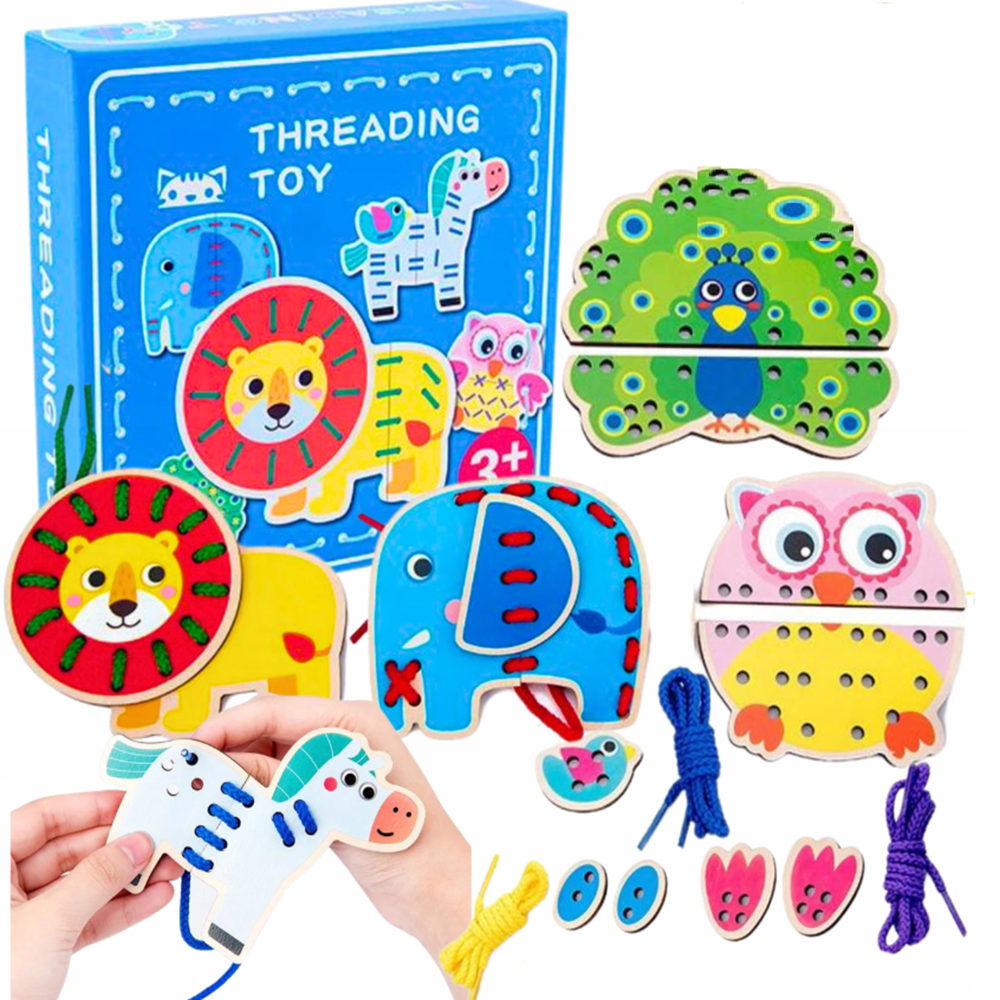 Fából készült interaktív fűzőkártyás játék 7