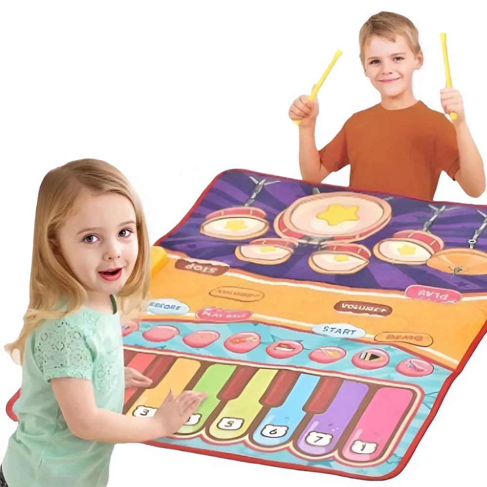 Interaktív zongoradob játszószőnyeg – 2 az 1-ben szórakoztató zenei élmény a gyerekeknek 4