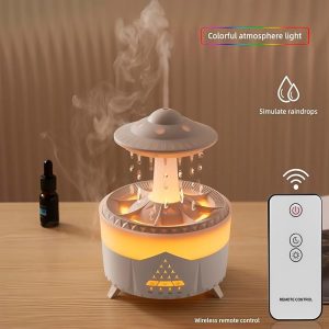 Esőcsepp mushroom design aromaterápiás diffúzor – 350 ml-es ultrahangos illóolaj párásító távirányítóval (BBJH)(BBD) - 3. kép