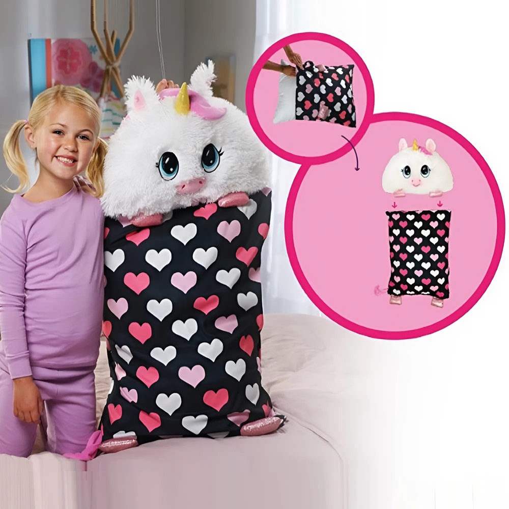 Fluffaluff unikornis pets ultra puha szunyókáló plüss párna – tökéletes ölelhető alvópárna gyermekeknek (BBM)