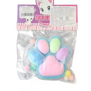 Squishy stresszoldó játék – színes macskamancs alakú puha nyomkodós játék gyerekeknek (BBJ) - Image 3