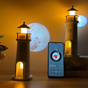 Bluetooth-os holdprojektor lámpa – világítótorony design, hangulatfénnyel és zenelejátszás funkcióval MG-A08-2 (THM) - 8. kép