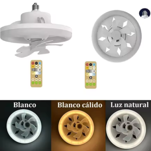 LED mennyezeti ventilátor – 26 cm, E27 foglalat, távirányítóval, 3 sebesség fokozattal, 360° -os forgás 48W (BBJH) - 9. kép
