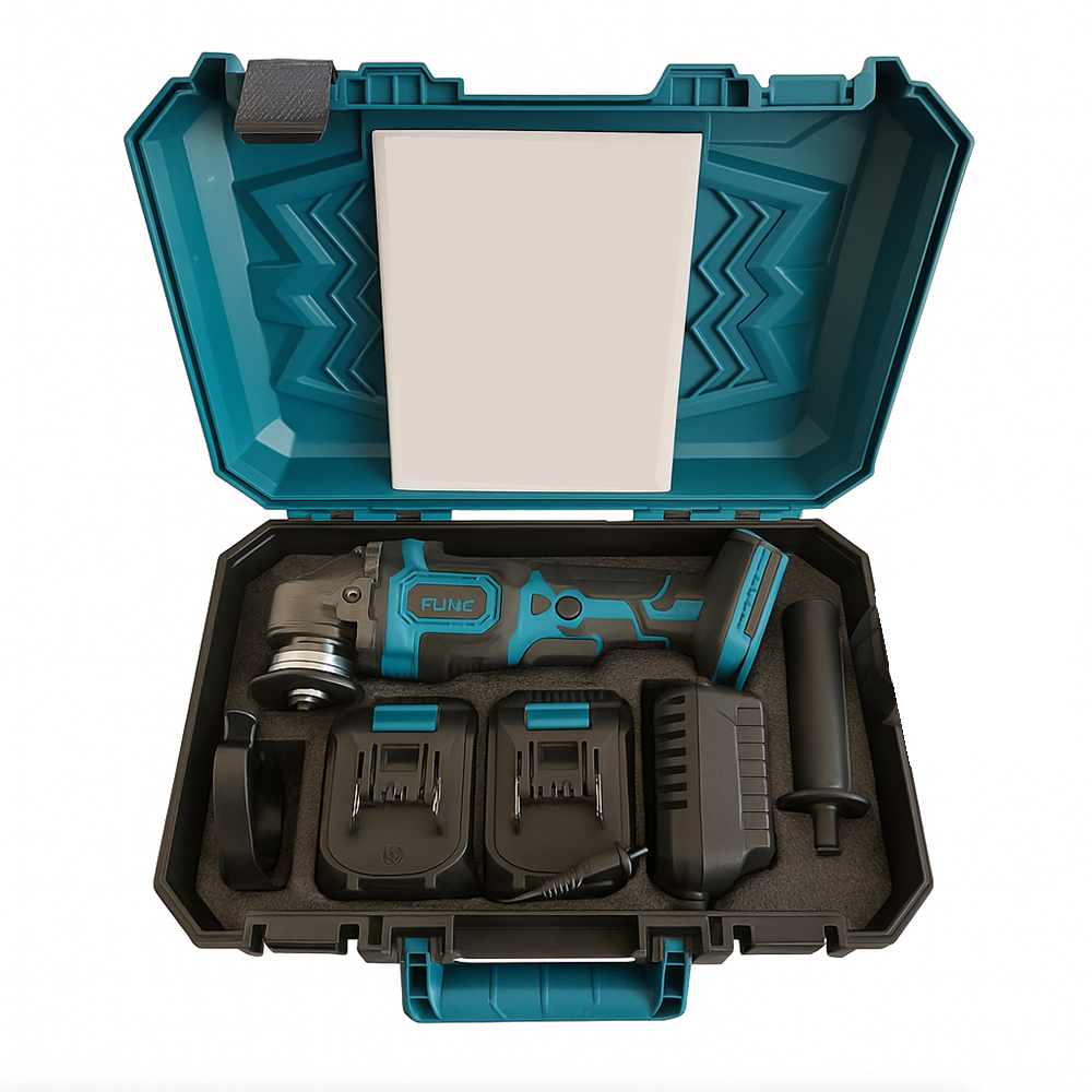 Flinke akkus sarokcsiszoló – 48V Li-Ion, 1200W, 2 akkumulátorral és gyors töltővel FK-9027 (BBD)2